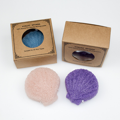 7.8*7.5cm Private Label Activated Shell Konjac Sponge For Skin Cleansing
