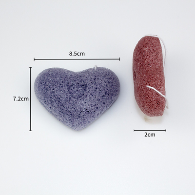 Private Label Skin Care Heart Konjac Sponge Organic Disposable Bamboo Charcoal Sponge