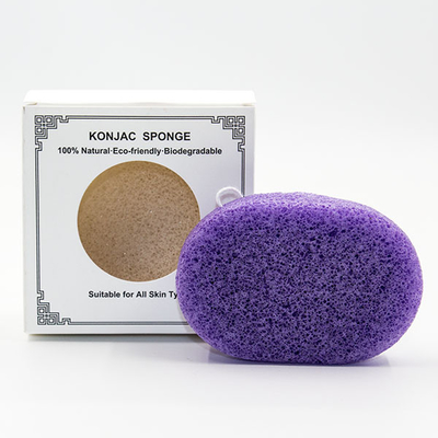 100% Natural Oval Cosmetic Sponge Charcoal And Konjac Cleansing Puff