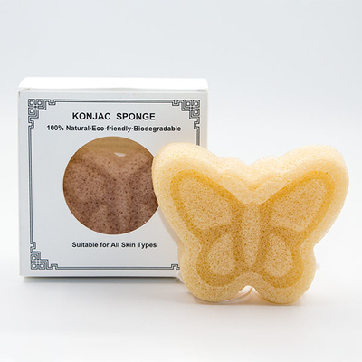 SGS Facial Activated Konjac Butterfly Bath Sponge 70*70*38mm